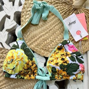 🌸☀️ MAAJI ☀️🌸 Floral Reversible Bikini Triangle Swim Top